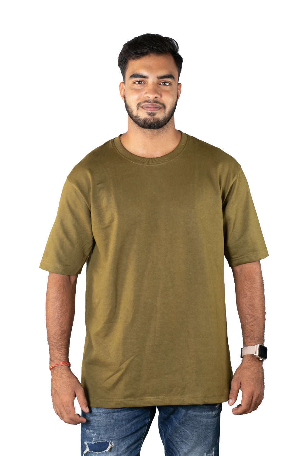 Oversized Plain T-Shirt Olive Green