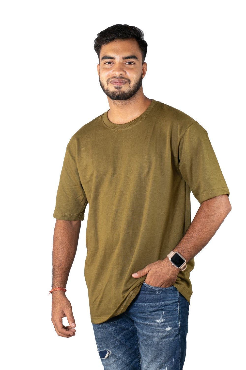 Oversized Plain T-Shirt Olive Green