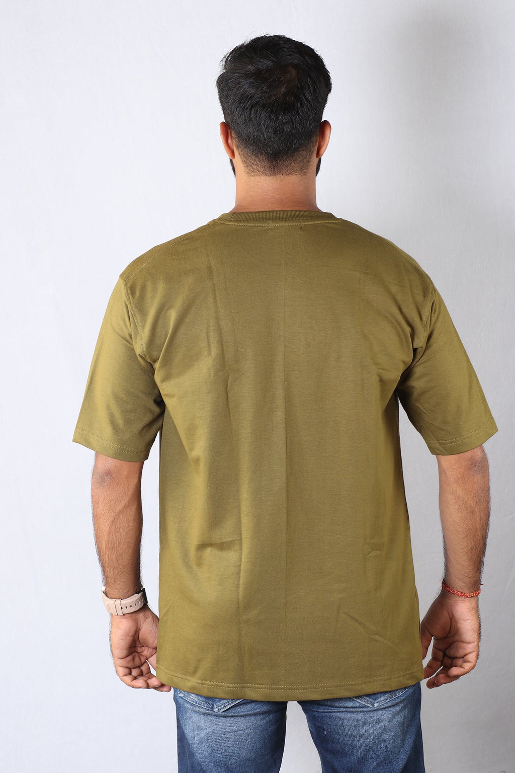 Oversized Plain T-Shirt Olive Green
