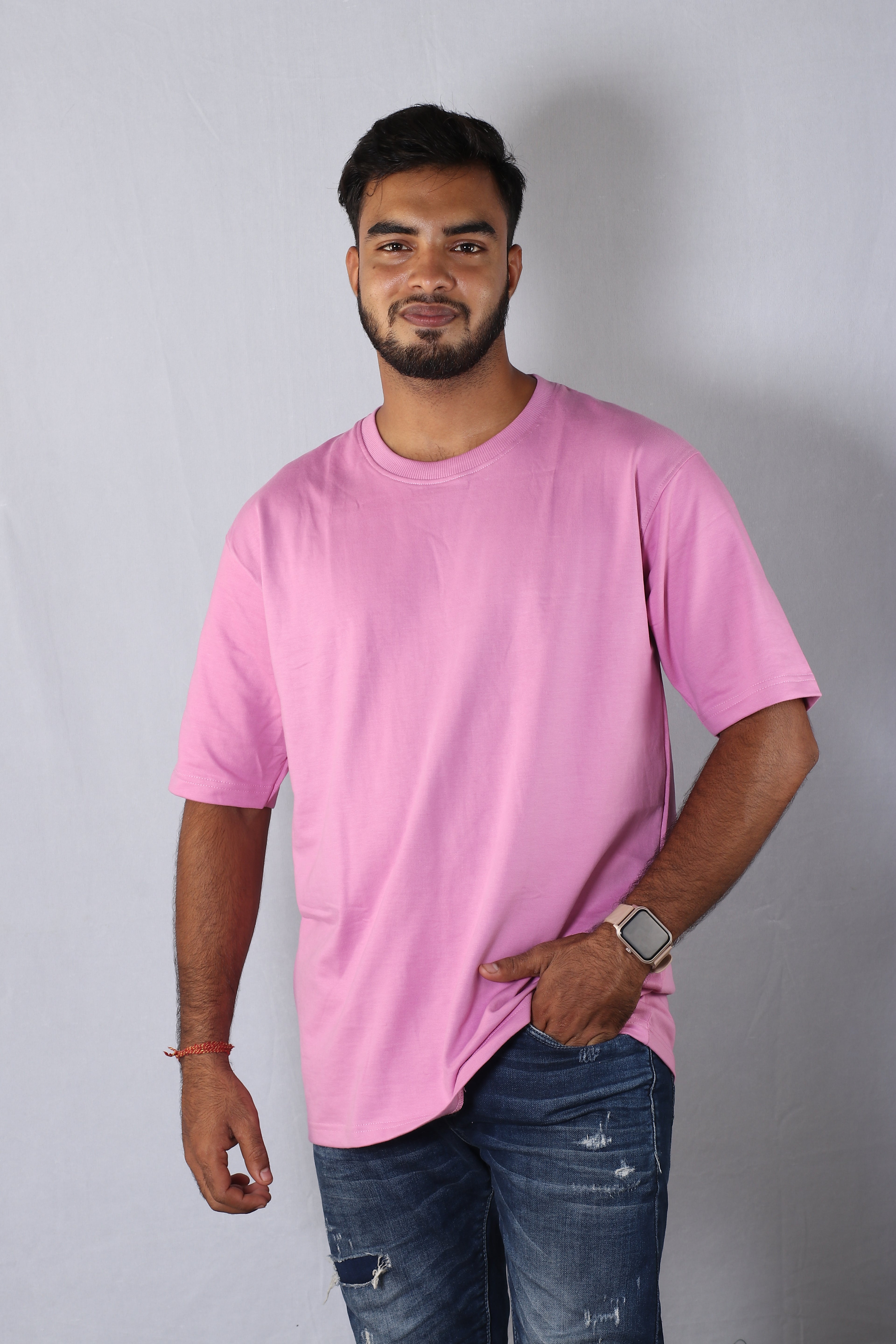 Oversized Plain T-Shirt Lavender Pink