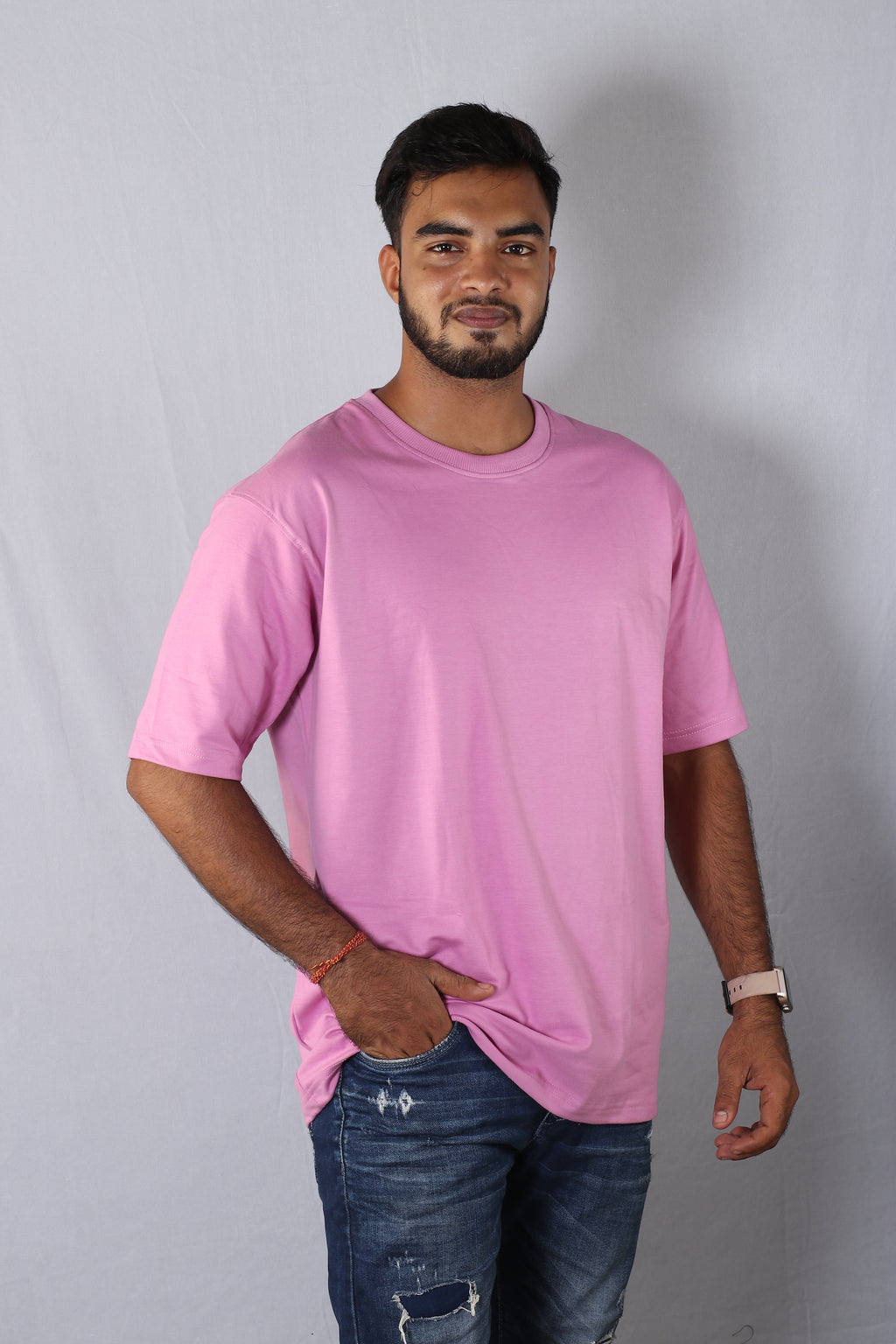 Oversized Plain T-Shirt Lavender Pink