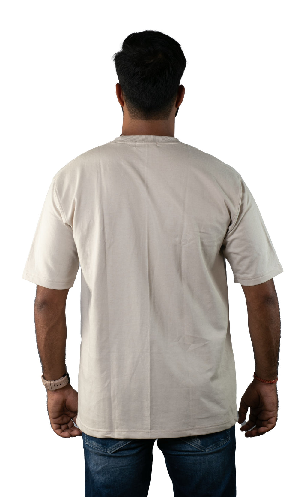 Oversized Plain T-Shirt Beige