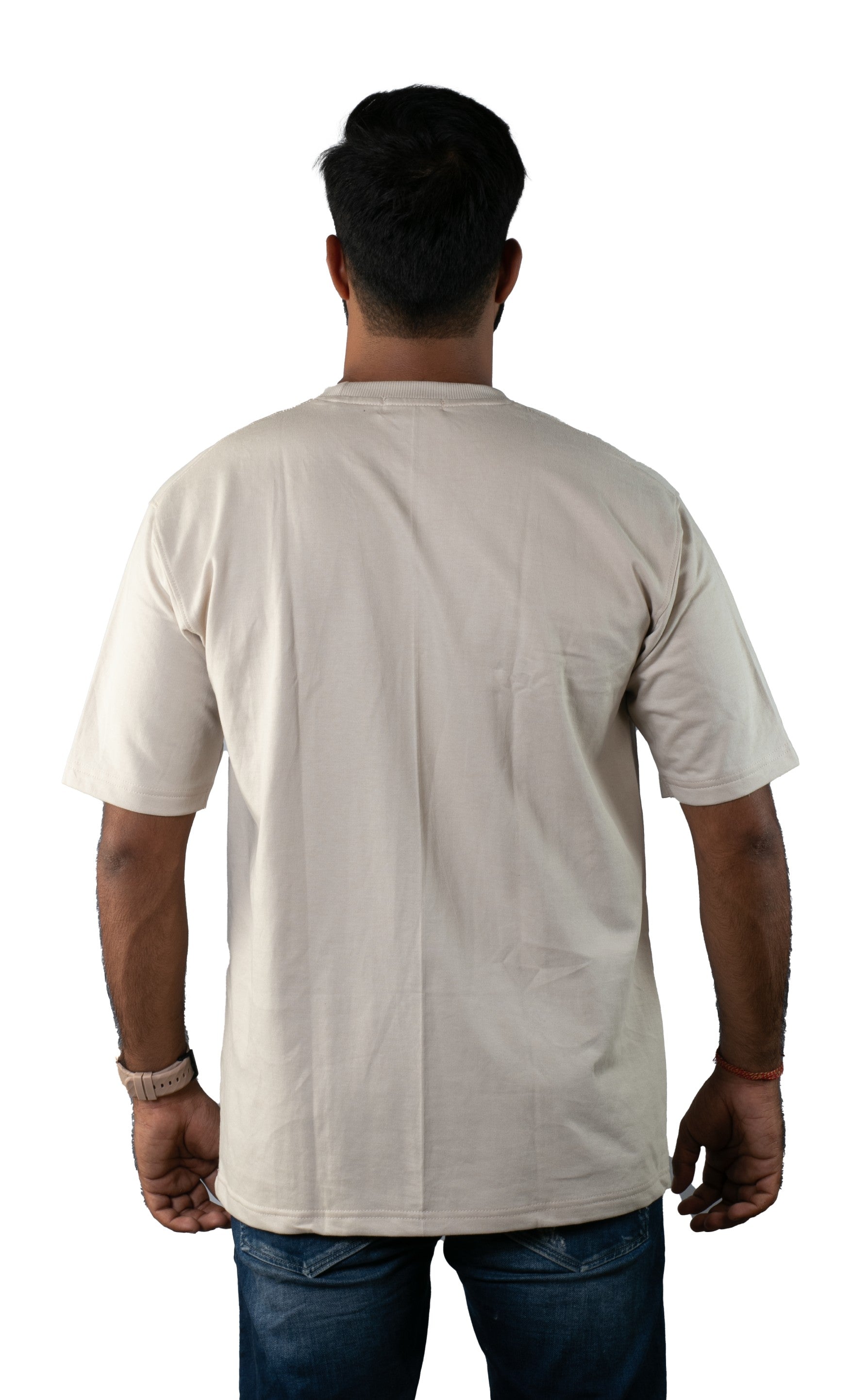 Oversized Plain T-Shirt Beige
