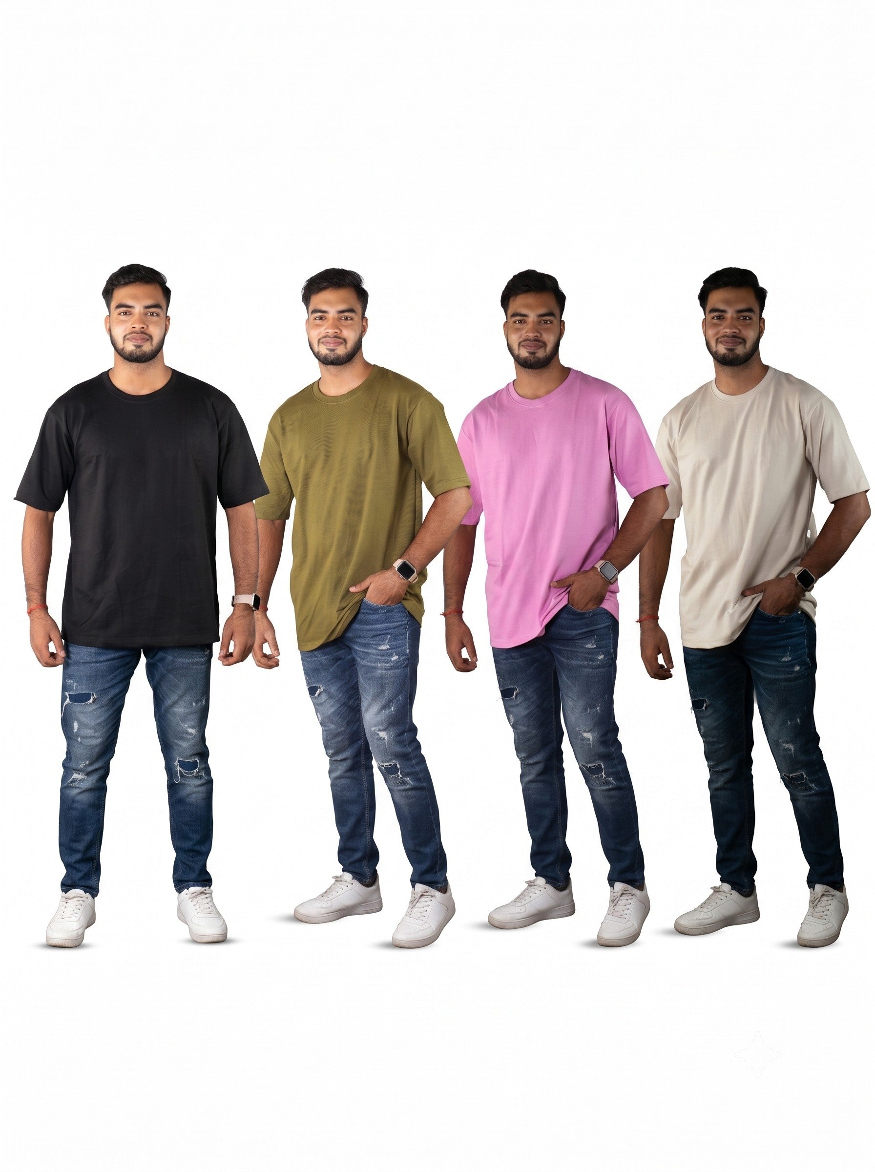 Over Size Plain T-Shirt Combo of Two